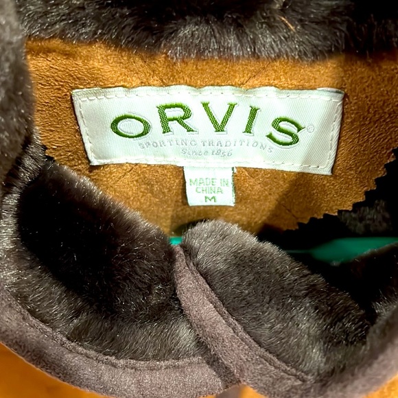ORVIS Womrn’s faux suede coat with brown fur lining - Picture 6 of 7
